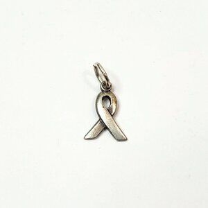 Sterling Silver Breast Cancer Awareness Ribbon Charm Signed SJC